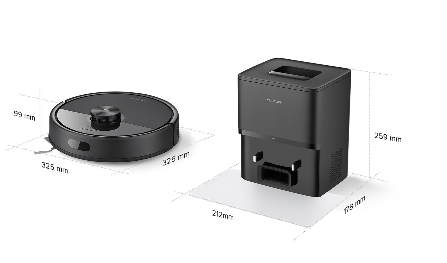 Roborock Q7T+ / Roborock Q7B+ Mõõtmed